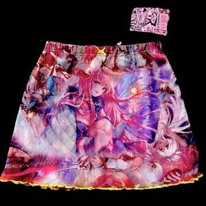 New NWT Sold Out Dolls Kill NGOrder collab anime manga mesh mini skirt S